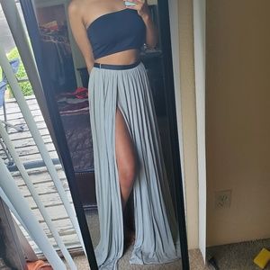 Gray maxi skirt